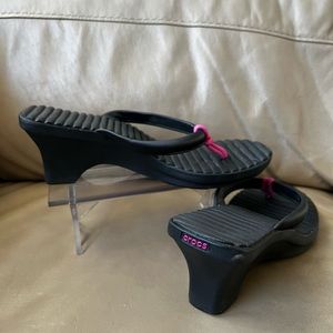 Black Crocs Sandals wedges for women size 9
